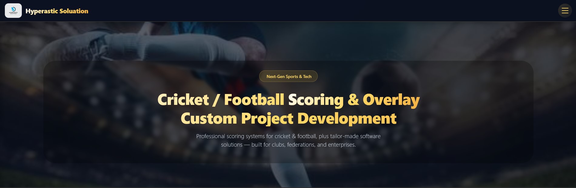 Hyperastic Solutions – Cricket & Football Scoring System